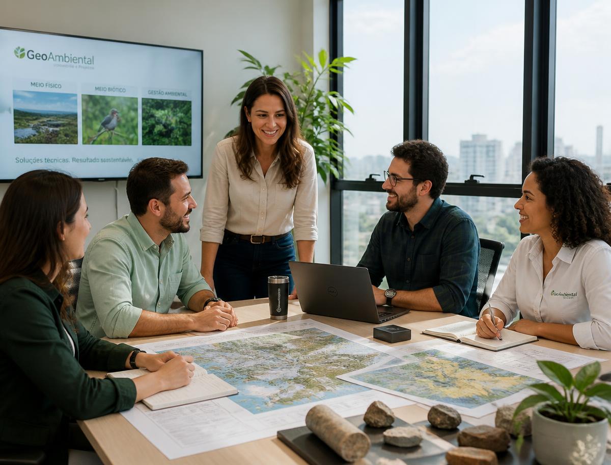 Equipe multidisciplinar da Engmatos em reunião de projeto
